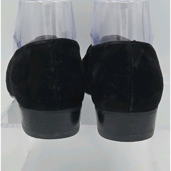 Stuart Weitzman Womens Sz 8 Narrow Lys Crystal Black Suede Fleur-de-lis - Picture 7 of 9